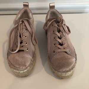 Sam Edelman Pink Suede Platform Espadrilles
